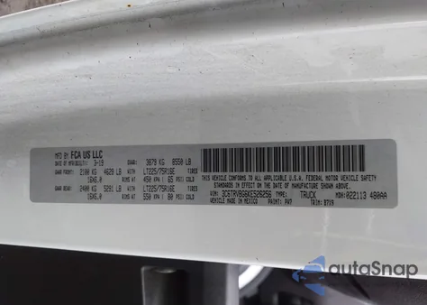 2019 Ram Promaster 1500 High Roof 136 Wb из США, поврежденный, VIN 3C6TRVBG6KE526256